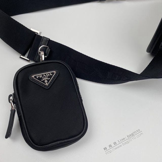prada男包 普拉達新款郵差包 2VD034 Prada單肩斜挎包 Prada三合一組合郵差包 男女同款  pyd2351
